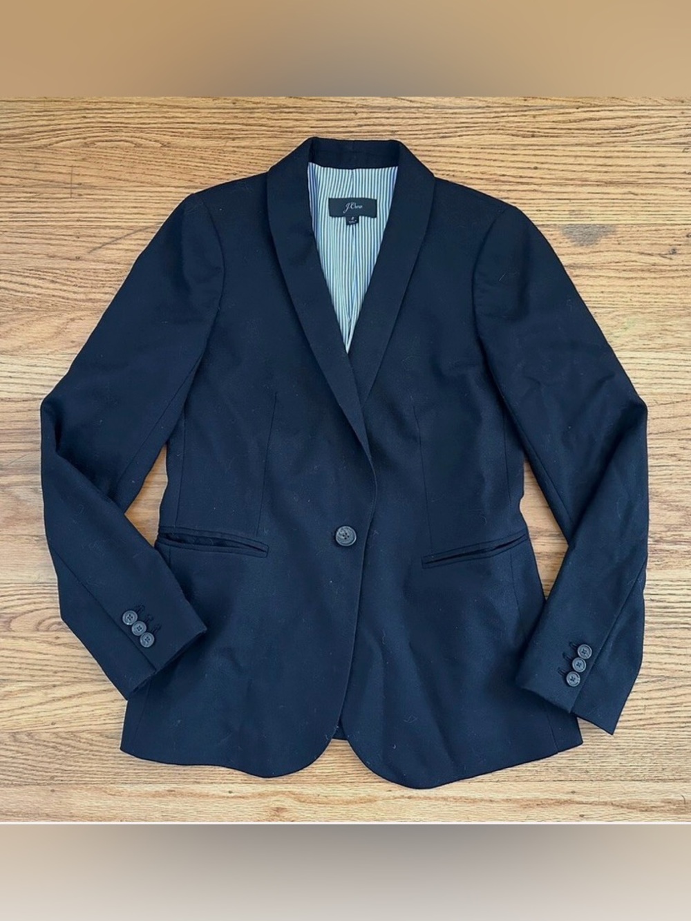 J. Crew Women's Black Single-Button Shawl Collar Blazer